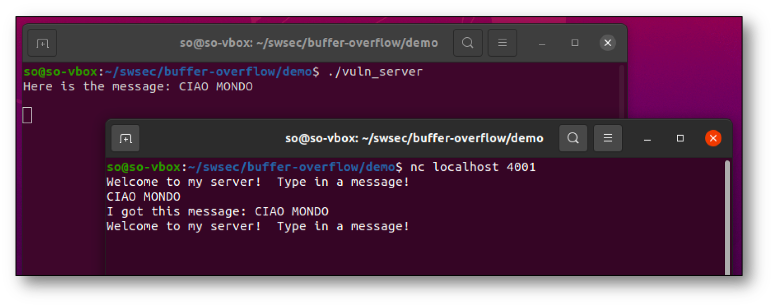 Esempio echo server