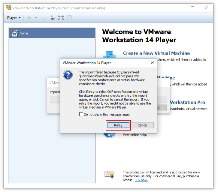 VMware Fusion - OVF check