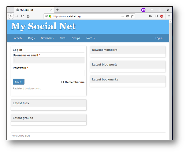 Elgg login